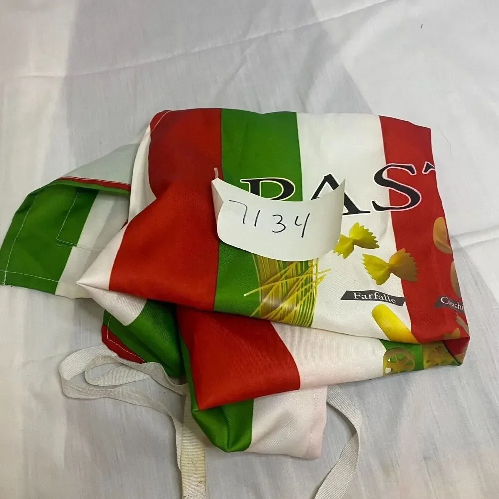#7134 Pasta Green Red White BIB CHEF Apron